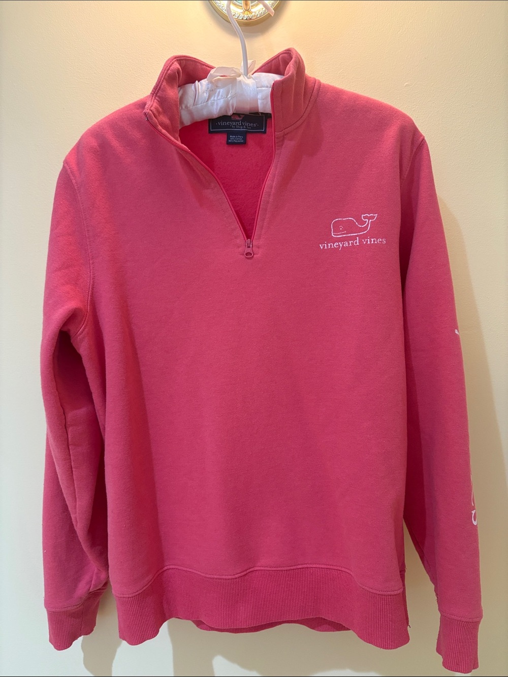 Vineyard Vines Pink Quarter-Zip Pullover